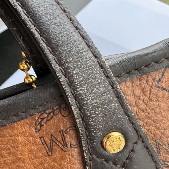 MCM Visetos Striped Shopper Tote Bag - Picture 15 of 16